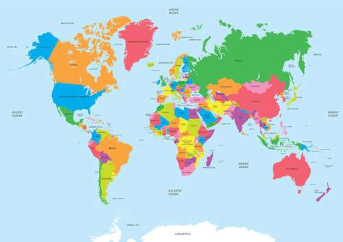World Map Edible Icing Image - Click Image to Close